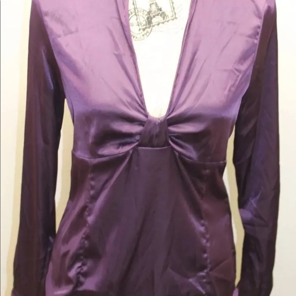 Zara Basic Women Long Sleeve Purple Blouse Shirt Top M - Picture 1 of 7